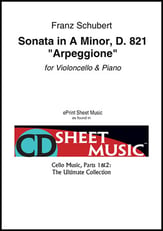 Sonata in A Minor, D. 821, Arpeggione Cello and Piano EPRINT cover